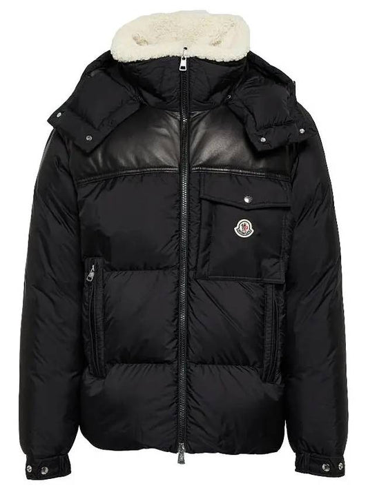 BRAYE 1A000 68352 Fleece Leather Hood Padded Black - MONCLER - BALAAN 1