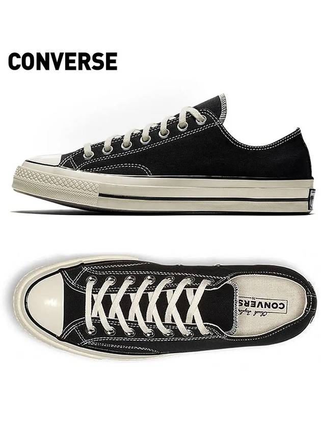 Chuck Taylor 70 All Star Canvas Low Top Sneakers Black - CONVERSE - BALAAN 3