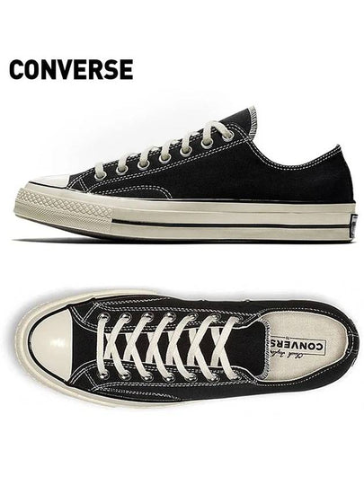 Chuck Taylor 70 All Star Canvas Low Top Sneakers Black - CONVERSE - BALAAN 2