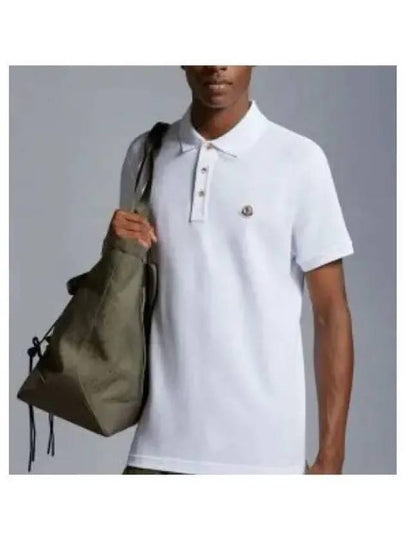 Logo Patch Polo Shirt White - MONCLER - BALAAN 2