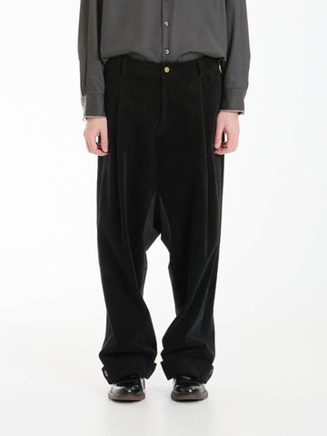 Men's Corduroy Wide Baggy Pants Black - WHYSOCEREALZ - BALAAN 1