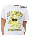 Dance Bunny Relaxed Short Sleeve T-Shirt Bright White - GANNI - BALAAN 6