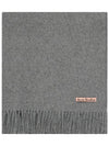 Logo Wool Fringe Scarf Grey - ACNE STUDIOS - BALAAN 3