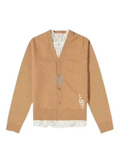 Men's Distressed Cardigan Camel - MAISON MARGIELA - BALAAN 2