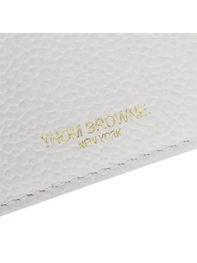 RWB Striped Leather Card Wallet White - THOM BROWNE - BALAAN 7