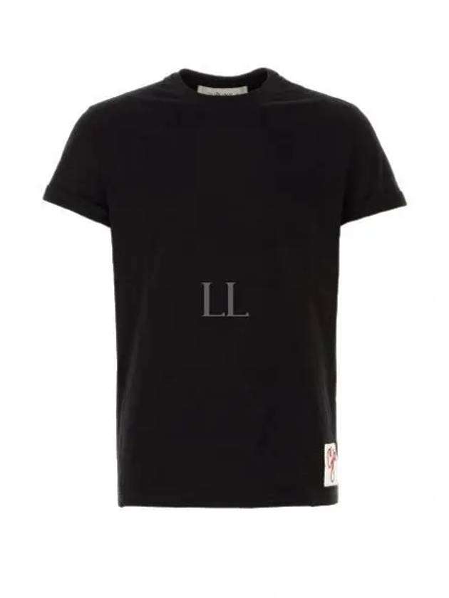 Embroidered Logo Crew Neck Short Sleeve T-Shirt Black - GOLDEN GOOSE - BALAAN 2