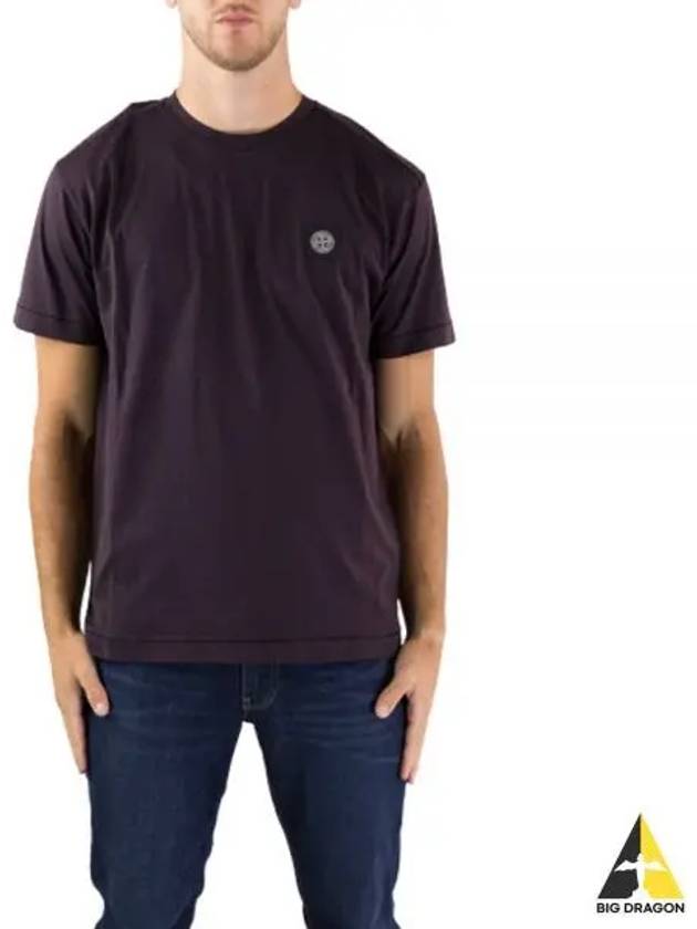 Cotton Jersey Slim Fit Short Sleeve T Shirt Dark Burgundy - STONE ISLAND - BALAAN 2