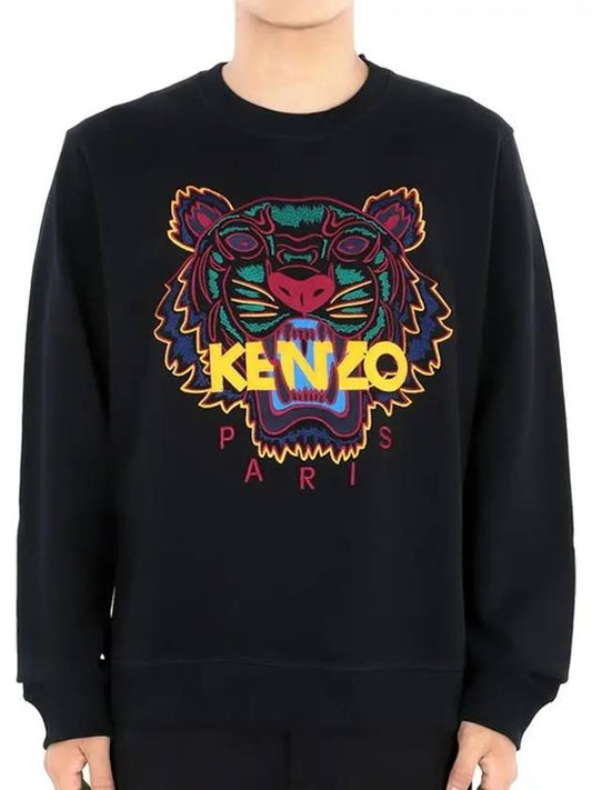 Men's Tiger Embroidery Sweatshirt Black - KENZO - BALAAN 2