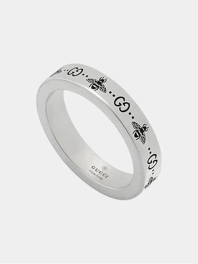 GG Bee Engraved Thin Ring Silver - GUCCI - BALAAN 7