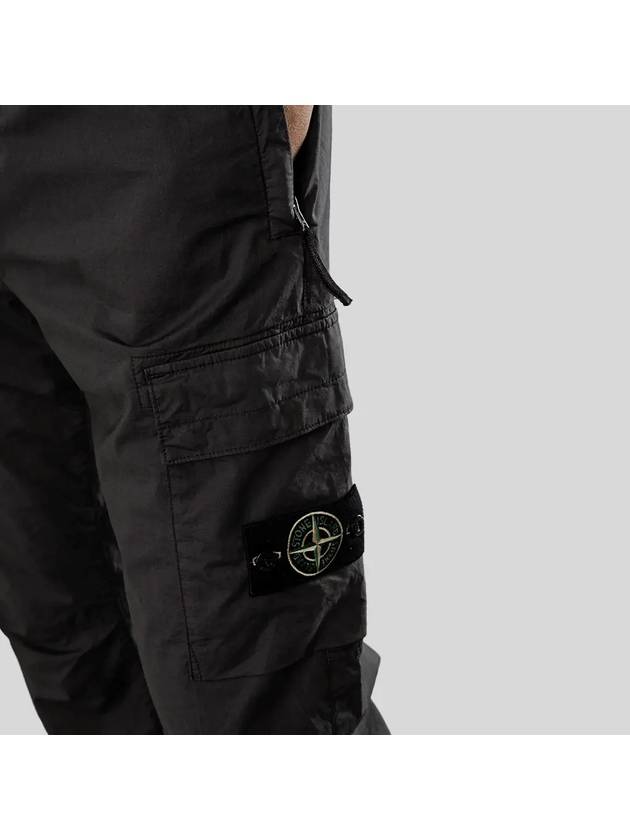 Stretch Cotton Tela Paracadute Cargo Straight Pants Dark Grey - STONE ISLAND - BALAAN 5