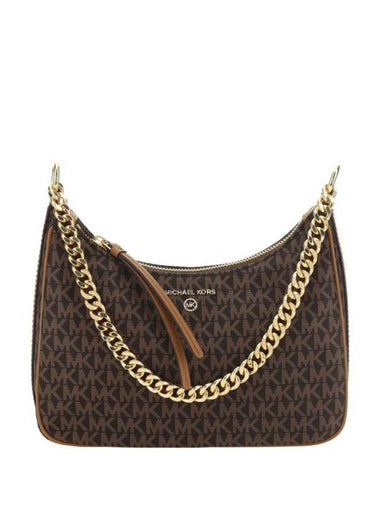 Jet Set Charm Medium Logo Jacquard Convertible Cross Bag Brown - MICHAEL KORS - BALAAN 1