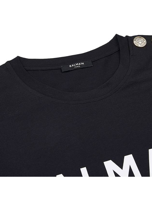 Logo Crew Neck Short Sleeve T-Shirt Black - BALMAIN - BALAAN 6