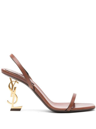 Cassandre Vegetable Tanned Leather Slingback Heels Brown - SAINT LAURENT - BALAAN 2