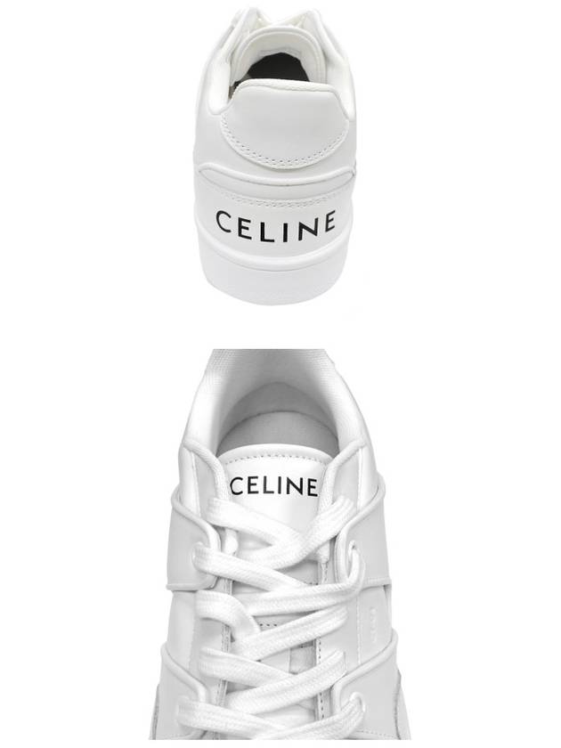 Men's Lace Up Calfskin Low-Top Sneakers Optic White - CELINE - BALAAN 6