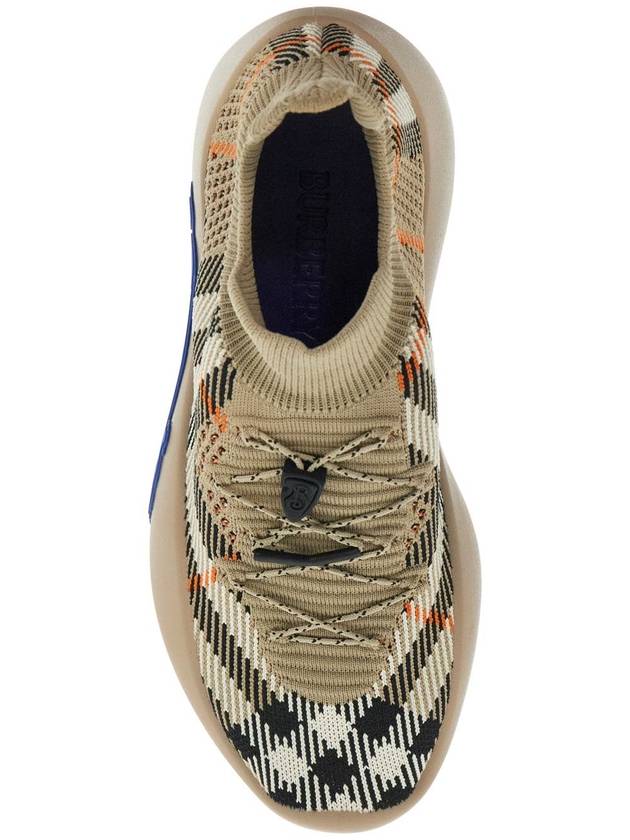 Neptune Check Knit Low Top Sneakers Sand - BURBERRY - BALAAN 3