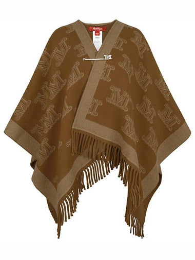 Tobacco Fringe Wool Cape FRINESTD 009 - MAX MARA - BALAAN 1