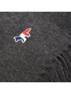 Small Tricolor Fox Wool Muffler Anthracite - MAISON KITSUNE - BALAAN 5