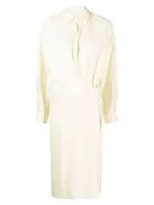 Straight Collar Twisted Dry Silk Midi Dress Ivory - LEMAIRE - BALAAN 2