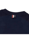 4-Bar Striped Cotton Long Sleeve T-Shirt Navy - THOM BROWNE - BALAAN 8