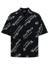 Verdy Boxy Monogram Print Button Short Sleeve Shirt Black - KENZO - BALAAN 2