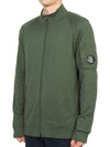 Men's Lens Wappen Zip-Up Cardigan Green - CP COMPANY - BALAAN 4