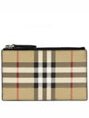 Check Zipper Card Wallet Beige - BURBERRY - BALAAN 2