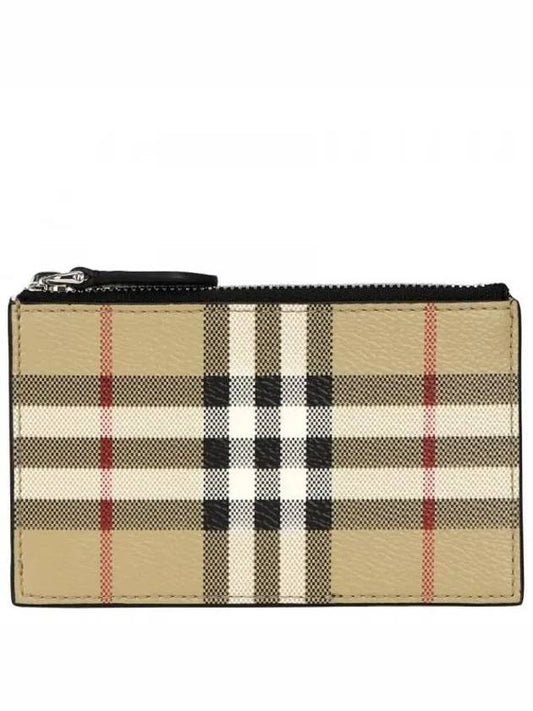 Check Zipper Card Wallet Beige - BURBERRY - BALAAN 2