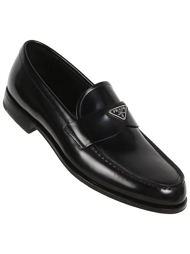 Brushed Leather Loafers Black - PRADA - BALAAN 2