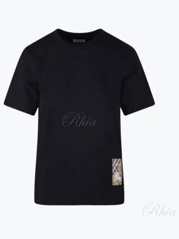 Check Label Short Sleeve T-Shirt Black - BURBERRY - BALAAN 2