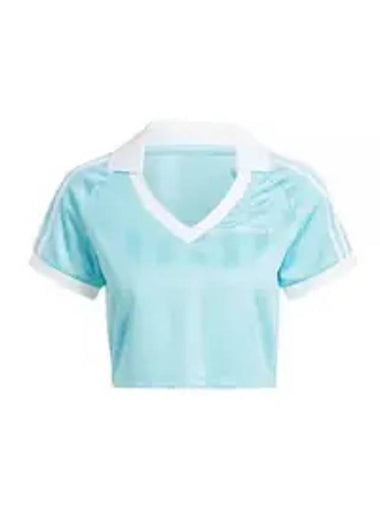 Football Crop Short Sleeve T-Shirt Light Aqua - ADIDAS - BALAAN 1