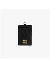 Gold Matelasse Leather Strap Card Wallet Black - MIU MIU - BALAAN 4