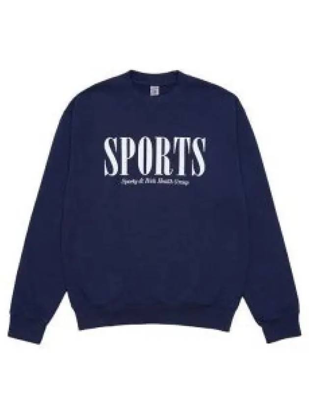 Graphic Print Cotton Sweatshirt Navy - SPORTY & RICH - BALAAN 2