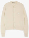 Face Patch Crop Cardigan White - ACNE STUDIOS - BALAAN 3