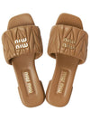 Matelasse Nappa Leather Slippers Caramel - MIU MIU - BALAAN 3