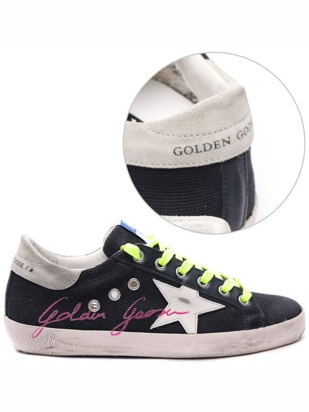 Superstar Canvas Lettering Low Top Sneakers Black - GOLDEN GOOSE - BALAAN 3