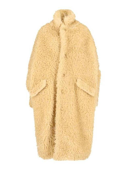 Oversized Midi Faux Fur Design Single Coat Beige - MAISON MARGIELA - BALAAN 2