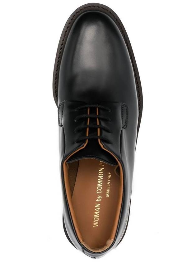 Women's Leather Lace-Up Loafers Black - COMMON PROJECTS - BALAAN 3