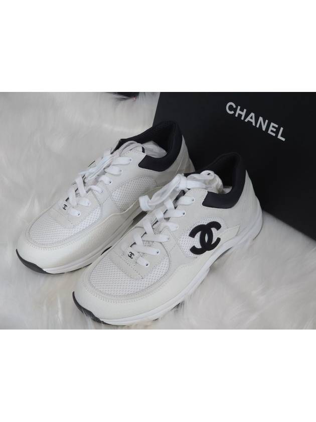 CC Logo Suede Tennis Low Top Sneakers Black - CHANEL - BALAAN 5