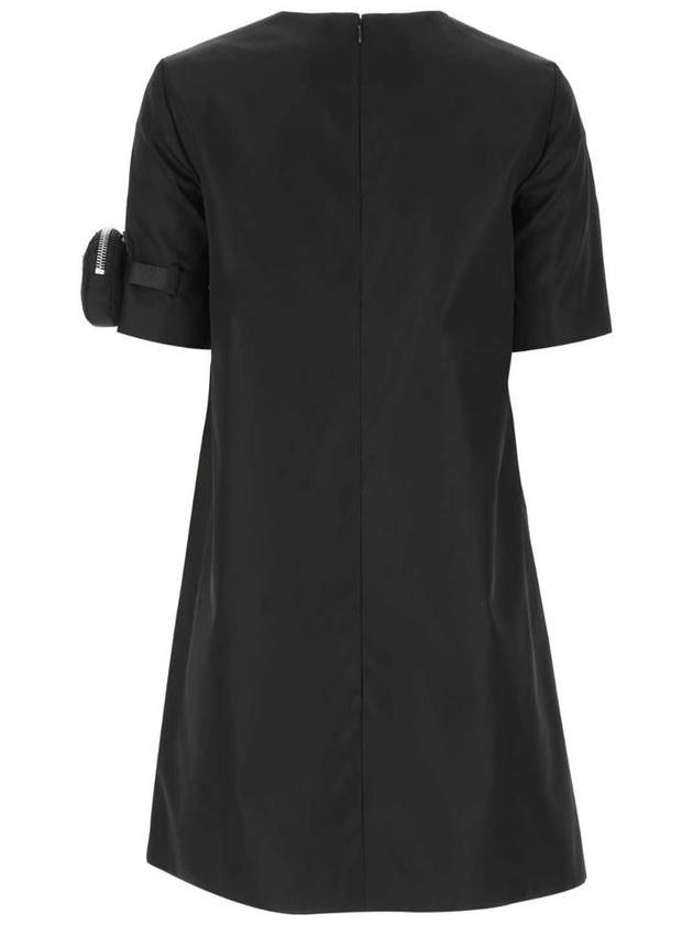 Re-Nylon Gabardine Midi Dress Black - PRADA - BALAAN 3