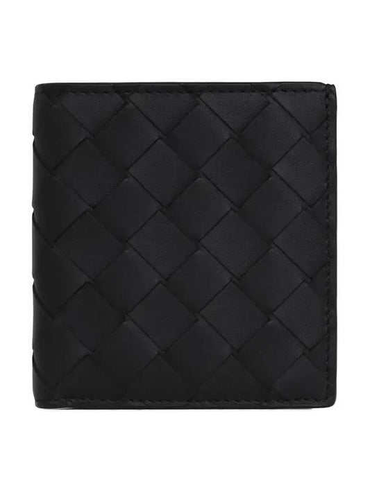 Intrecciato Slim Calfskin Leather Bi-Fold Wallet Black - BOTTEGA VENETA - BALAAN 2