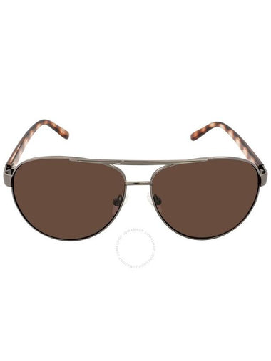 Calvin Klein Brown Pilot Ladies Sunglasses CK19321S 008 61 - CALVIN KLEIN - BALAAN 1