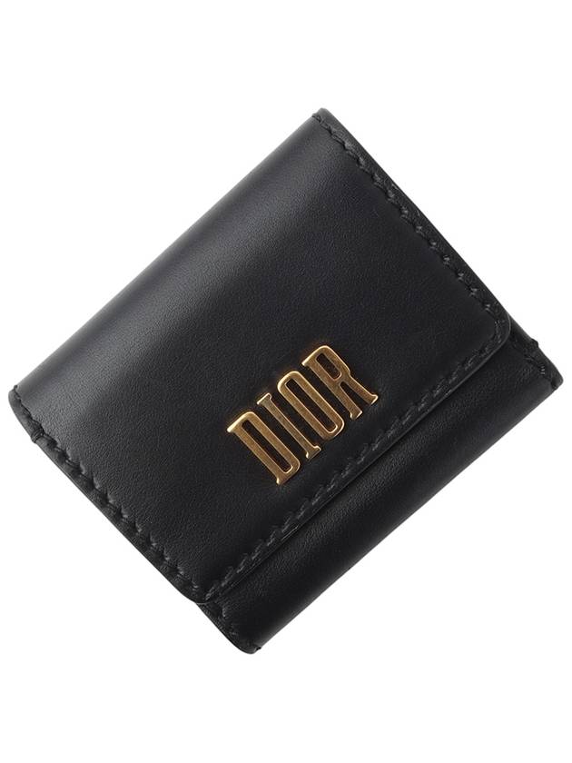 Lambskin gold logo lettering 3 fold women s half wallet 34279 8 - DIOR - BALAAN 1