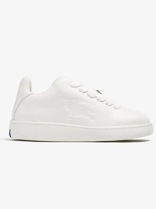 Debossed Logo Leather Low Top Sneakers White - BURBERRY - BALAAN 2