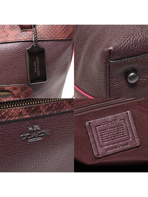 Women s Coach F20898 Oxblood Pebble Leather Python Embossed Tyler Tote 2WAY gt bag Gangbuk used luxury goods - COACH - BALAAN 8