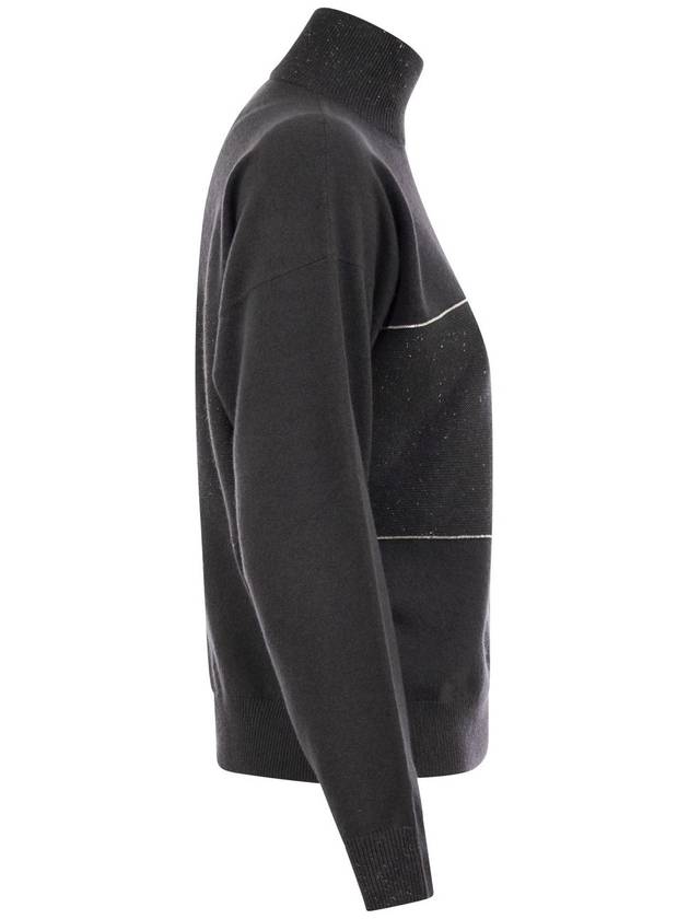 Mock-neck sweater in wool, silk, cashmere with lurex - PESERICO - BALAAN 3