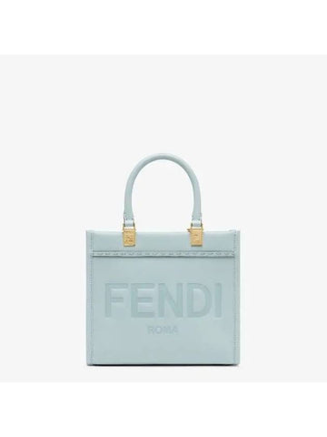 Sunshine Embossed Logo Small Tote Bag Light Blue - FENDI - BALAAN 1