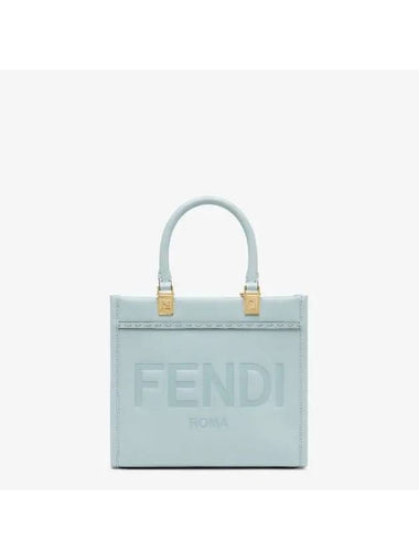 Sunshine Embossed Logo Small Tote Bag Light Blue - FENDI - BALAAN 1