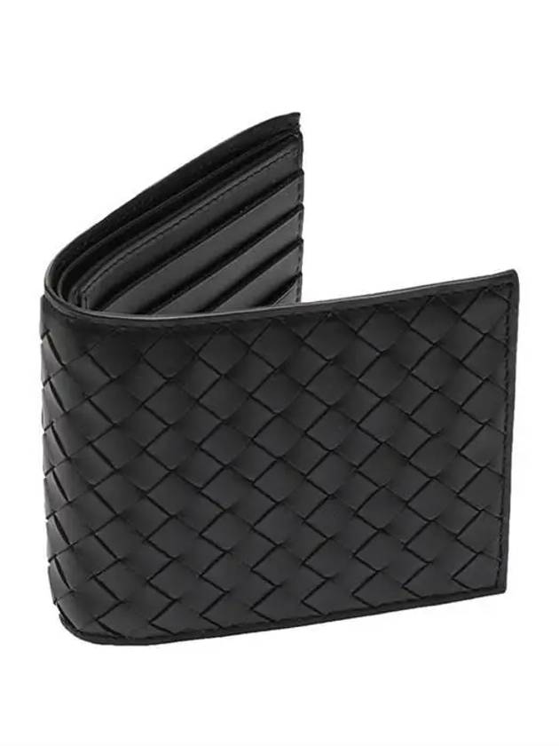 Intrecciato Weaving Half Wallet Black - BOTTEGA VENETA - BALAAN 3