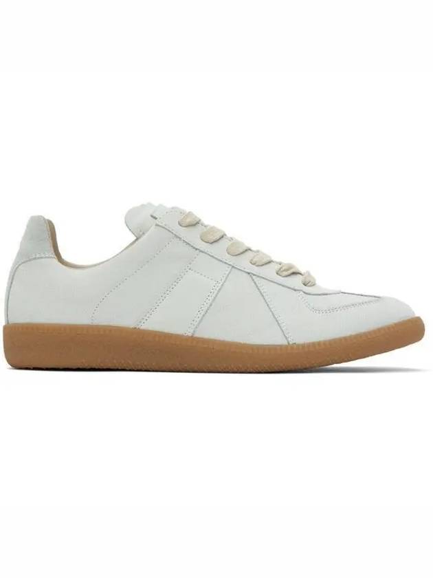 Replica Leather Low Top Sneakers Light Grey - MAISON MARGIELA - BALAAN 2