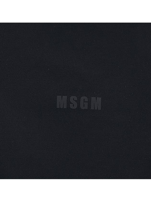 Logo Print Cropped Long Sleeve T-Shirt Black - MSGM - BALAAN 7